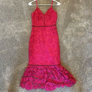 Lulu's Vibrant Pink Lace Dress